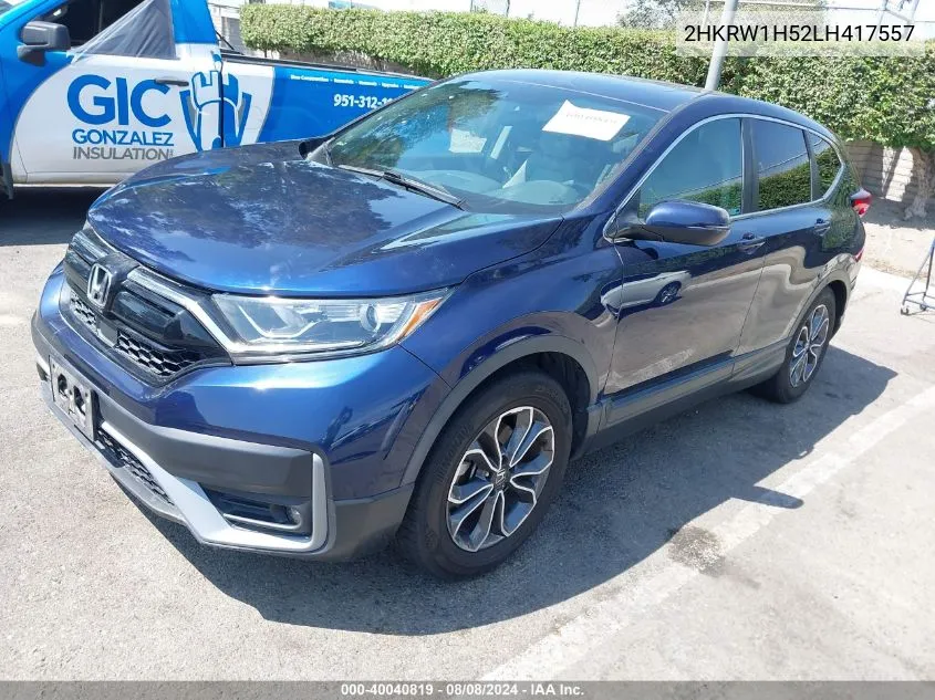 2020 Honda Cr-V 2Wd Ex VIN: 2HKRW1H52LH417557 Lot: 40040819