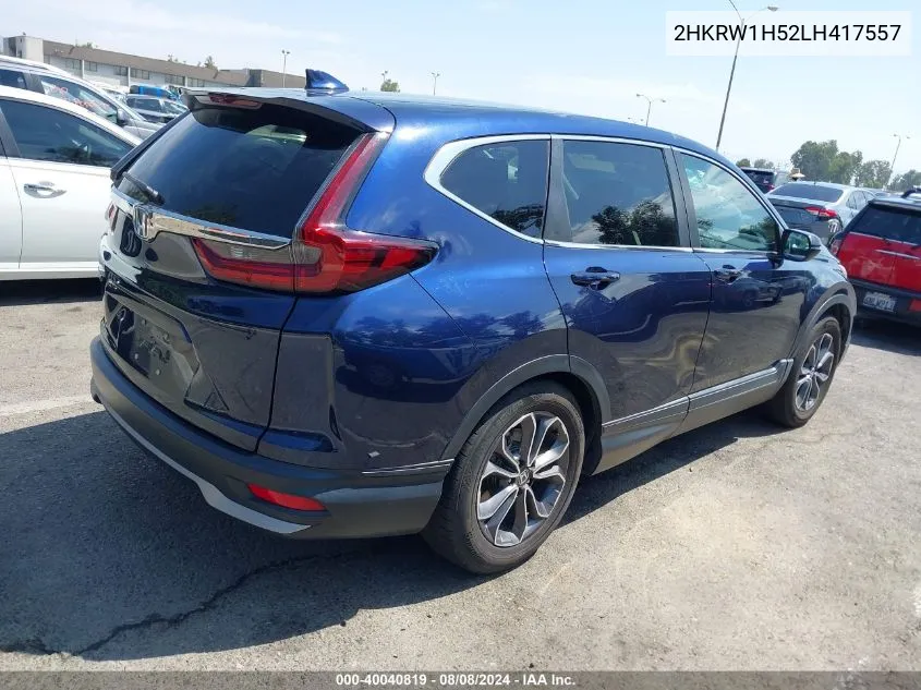 2020 Honda Cr-V 2Wd Ex VIN: 2HKRW1H52LH417557 Lot: 40040819