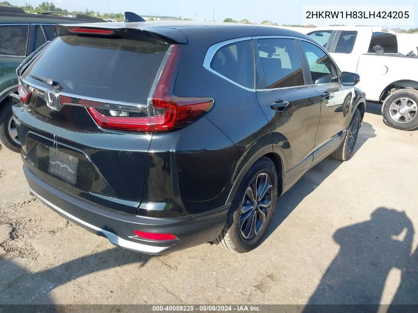 2020 Honda Cr-V 2Wd Ex-L VIN: 2HKRW1H83LH424205 Lot: 40059225