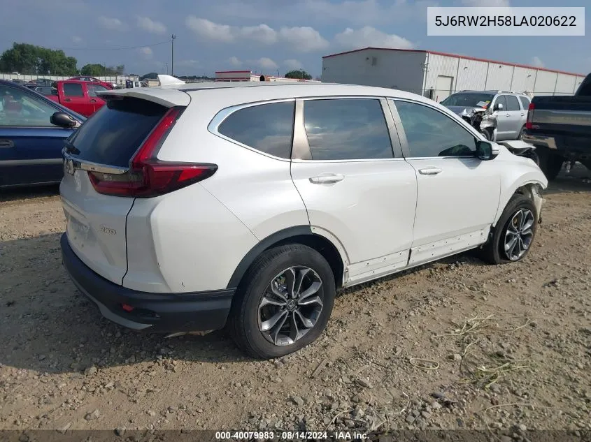 2020 Honda Cr-V Awd Ex VIN: 5J6RW2H58LA020622 Lot: 40079983