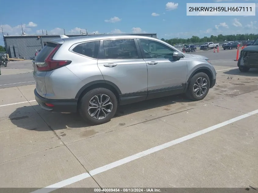 2020 Honda Cr-V Awd Ex VIN: 2HKRW2H59LH667111 Lot: 40089454