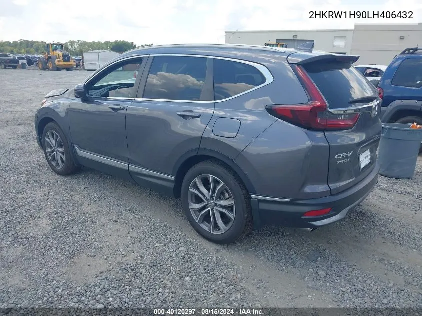 2020 Honda Cr-V 2Wd Touring VIN: 2HKRW1H90LH406432 Lot: 40120297