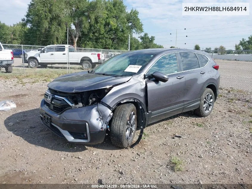 2020 Honda Cr-V Awd Ex-L VIN: 2HKRW2H88LH684914 Lot: 40134228