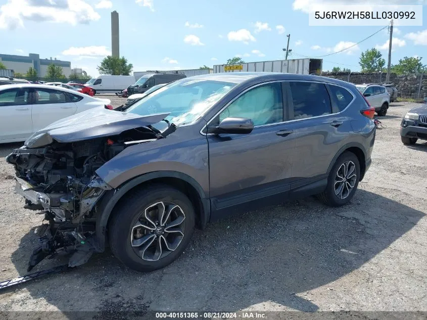 2020 Honda Cr-V Awd Ex VIN: 5J6RW2H58LL030992 Lot: 40151365