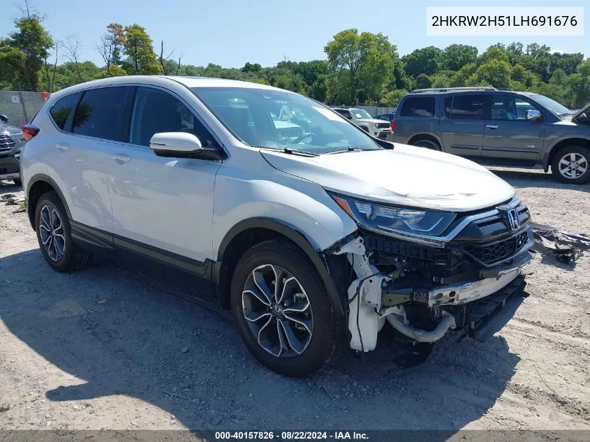 2020 Honda Cr-V Awd Ex VIN: 2HKRW2H51LH691676 Lot: 40157826