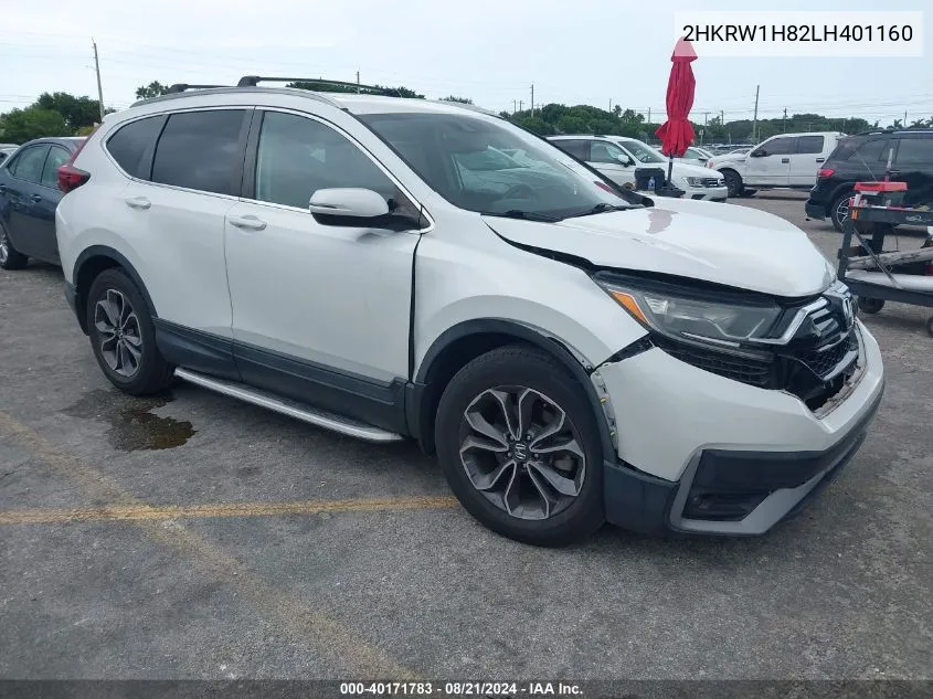 2020 Honda Cr-V 2Wd Ex-L VIN: 2HKRW1H82LH401160 Lot: 40171783