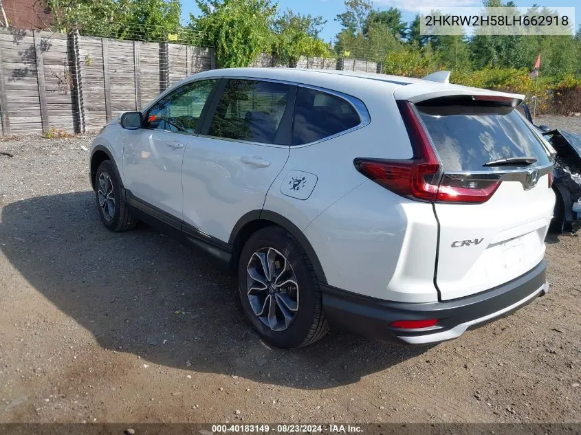 2020 Honda Cr-V Awd Ex VIN: 2HKRW2H58LH662918 Lot: 40183149