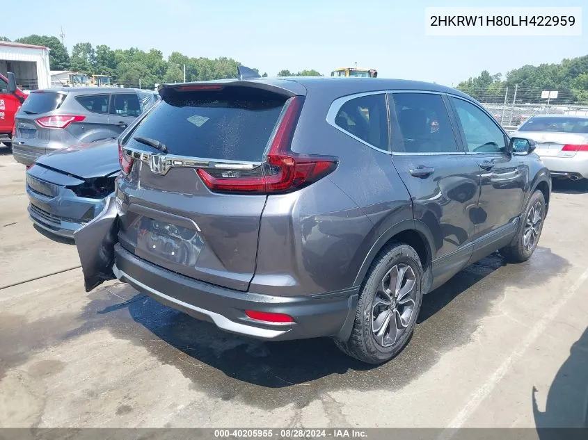 2020 Honda Cr-V 2Wd Ex-L VIN: 2HKRW1H80LH422959 Lot: 40205955