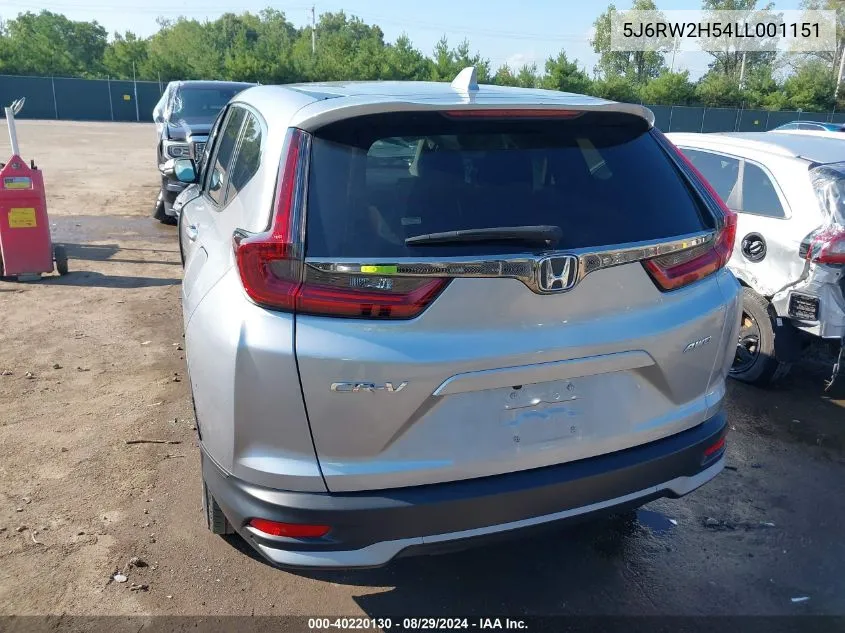 2020 Honda Cr-V Awd Ex VIN: 5J6RW2H54LL001151 Lot: 40220130