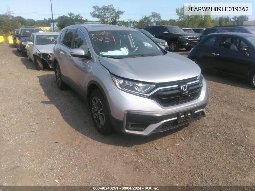 2020 Honda Cr-V Awd Ex-L VIN: 7FARW2H89LE019362 Lot: 40240251