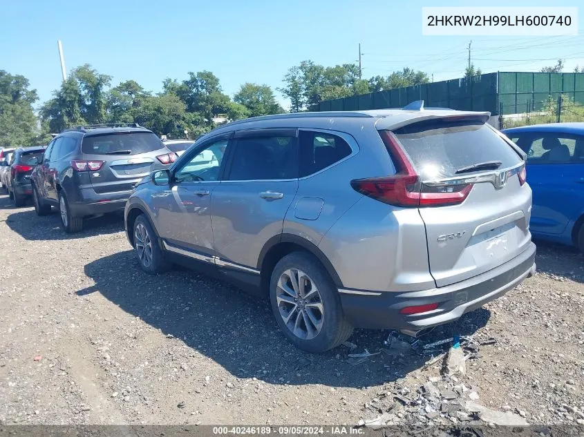 2020 Honda Cr-V Awd Touring VIN: 2HKRW2H99LH600740 Lot: 40246189