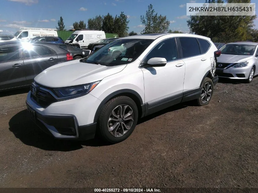 2020 Honda Cr-V Exl VIN: 2HKRW2H87LH635431 Lot: 40255272