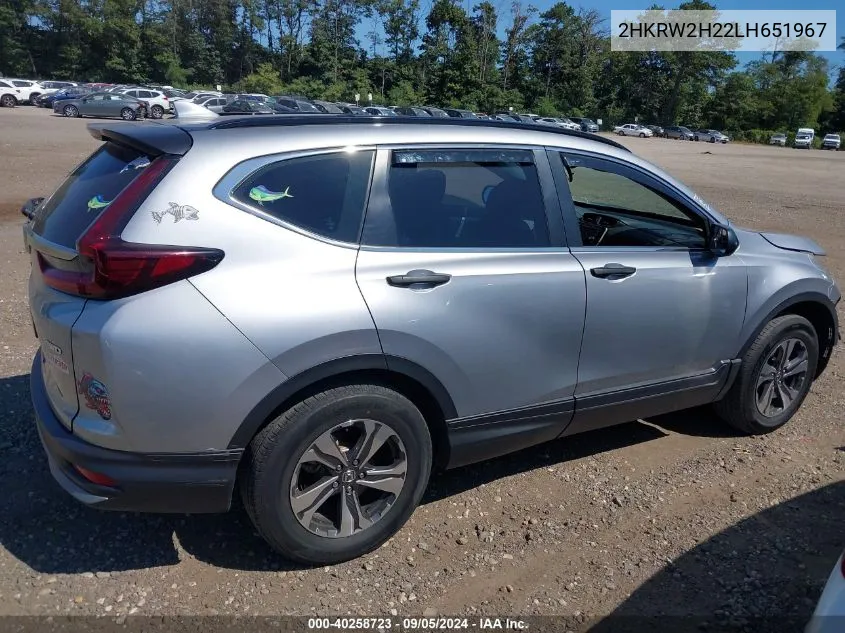 2020 Honda Cr-V Awd Lx VIN: 2HKRW2H22LH651967 Lot: 40258723