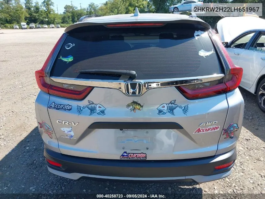 2020 Honda Cr-V Awd Lx VIN: 2HKRW2H22LH651967 Lot: 40258723