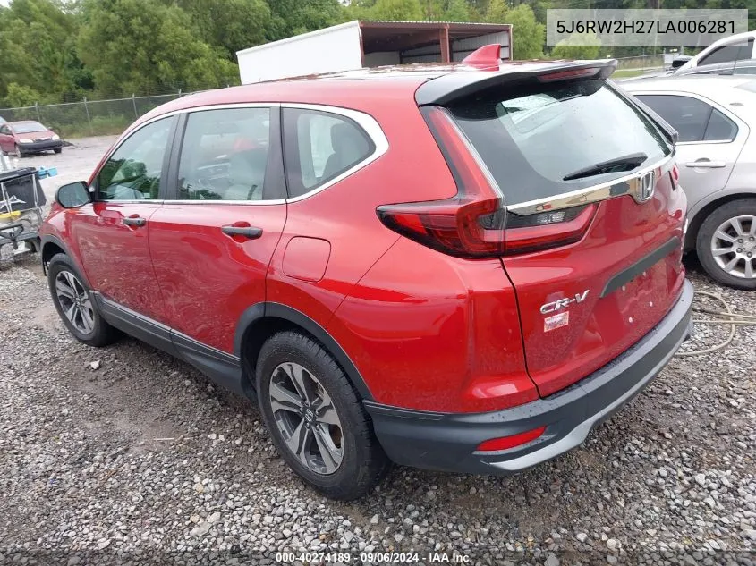 2020 Honda Cr-V Awd Lx VIN: 5J6RW2H27LA006281 Lot: 40274189