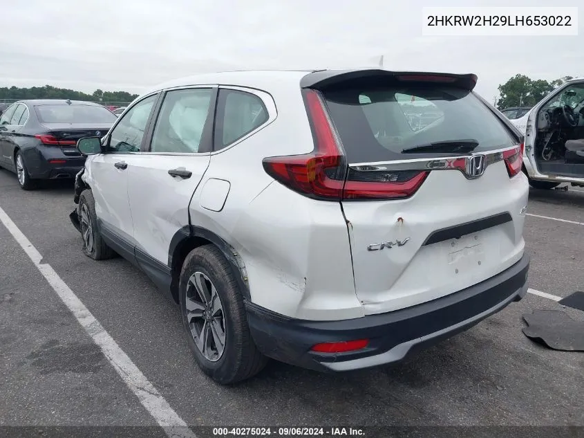 2020 Honda Cr-V Lx VIN: 2HKRW2H29LH653022 Lot: 40275024