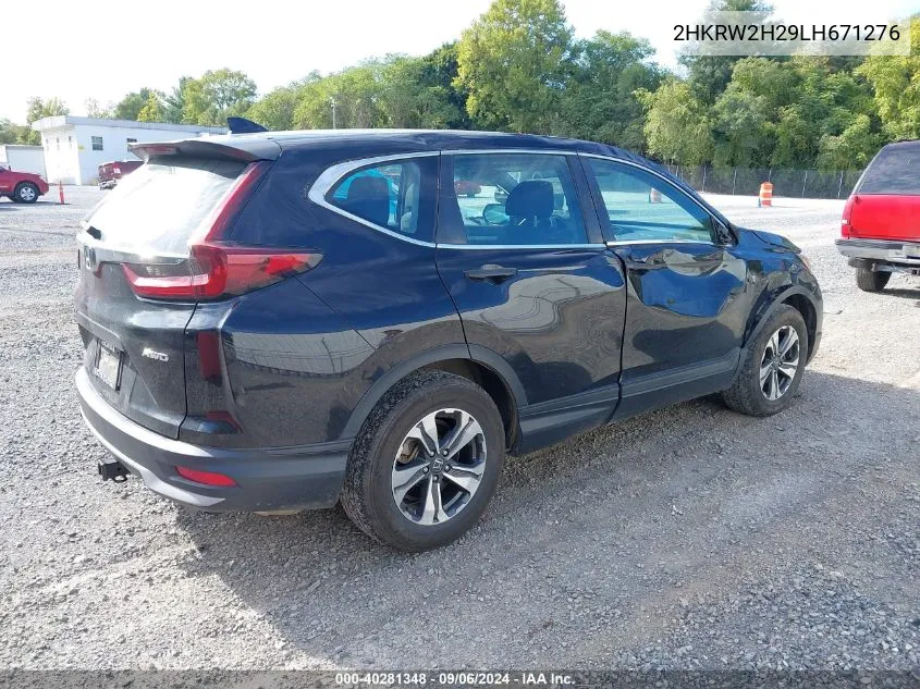 2020 Honda Cr-V Awd Lx VIN: 2HKRW2H29LH671276 Lot: 40281348