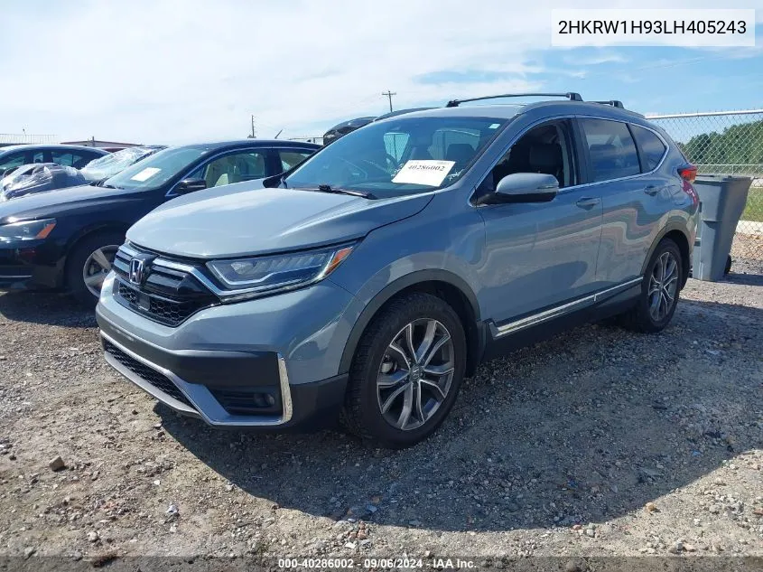 2020 Honda Cr-V 2Wd Touring VIN: 2HKRW1H93LH405243 Lot: 40286002