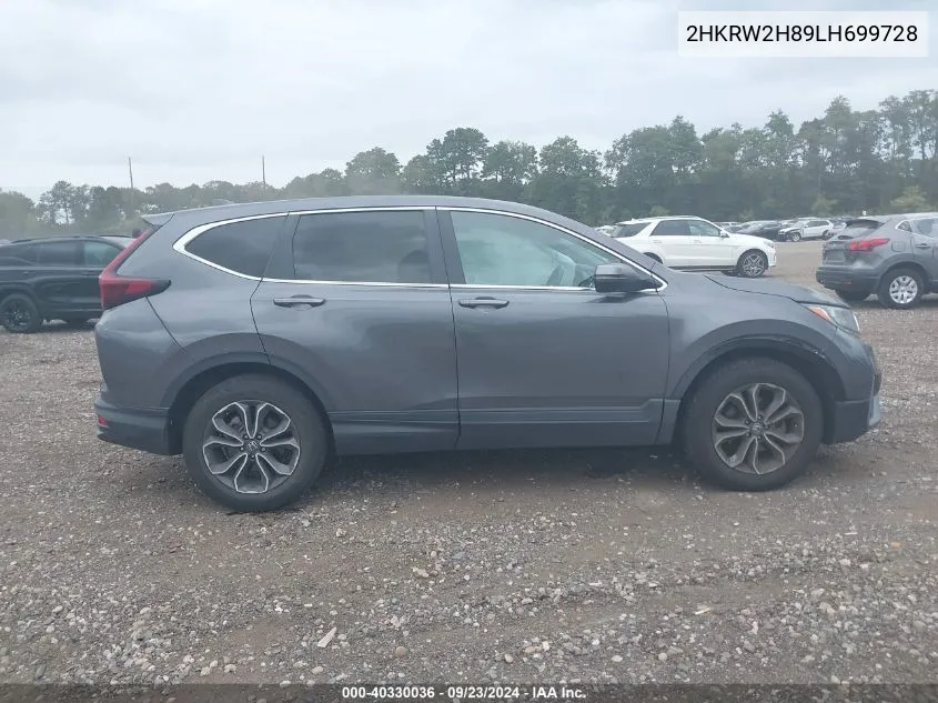 2020 Honda Cr-V Awd Ex-L VIN: 2HKRW2H89LH699728 Lot: 40330036