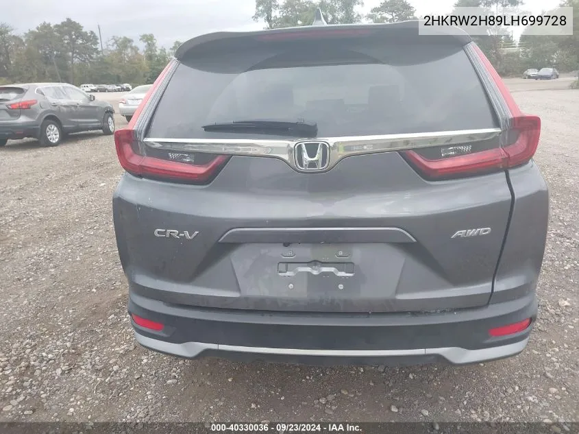 2020 Honda Cr-V Awd Ex-L VIN: 2HKRW2H89LH699728 Lot: 40330036