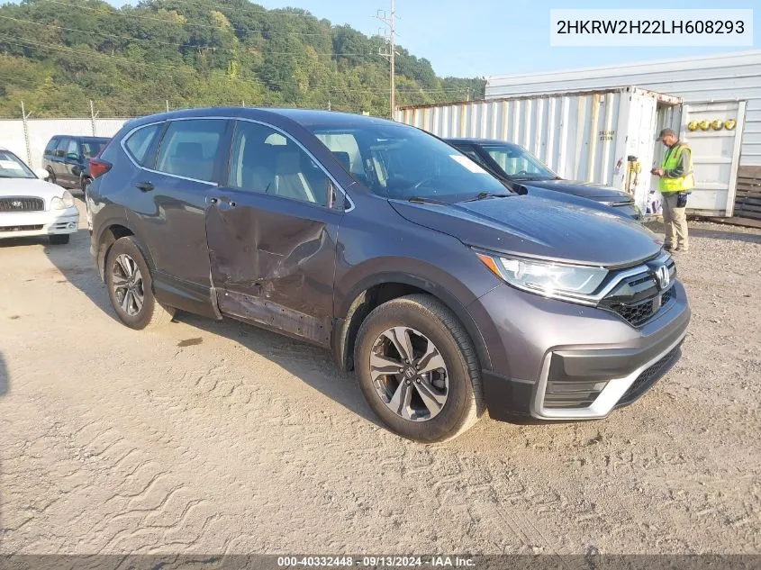 2020 Honda Cr-V Lx VIN: 2HKRW2H22LH608293 Lot: 40332448