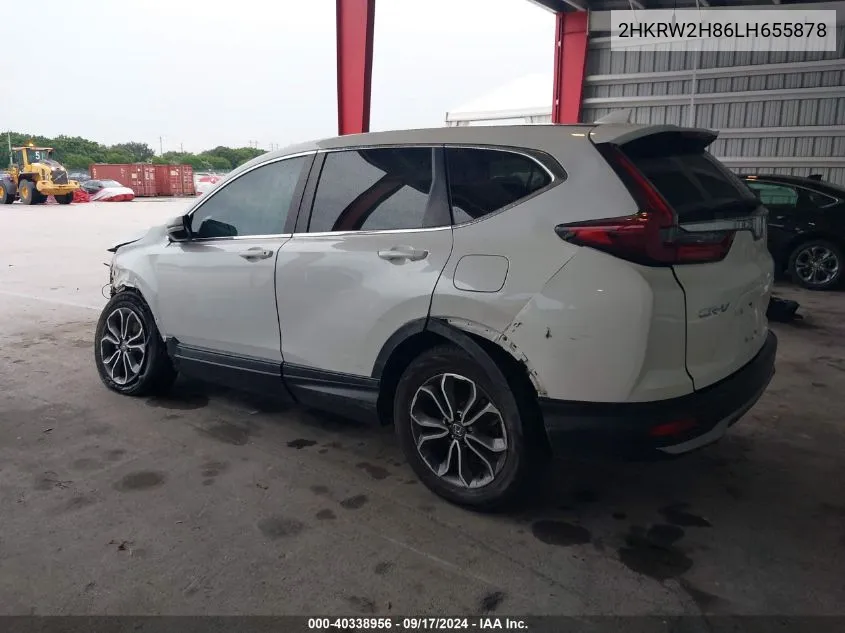 2020 Honda Cr-V Exl VIN: 2HKRW2H86LH655878 Lot: 40338956