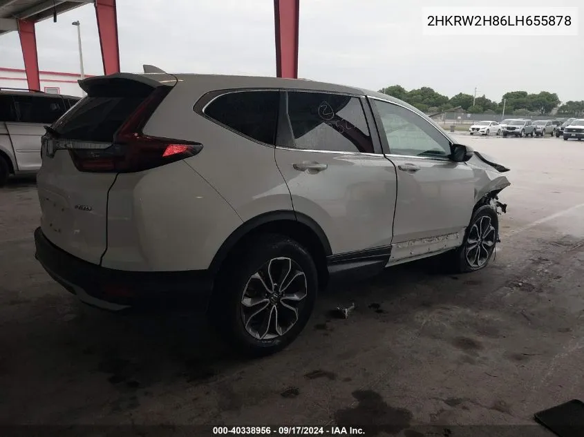 2020 Honda Cr-V Exl VIN: 2HKRW2H86LH655878 Lot: 40338956