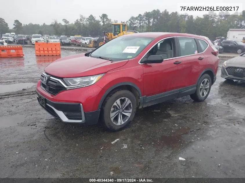 2020 Honda Cr-V Awd Lx VIN: 7FARW2H26LE008217 Lot: 40344340