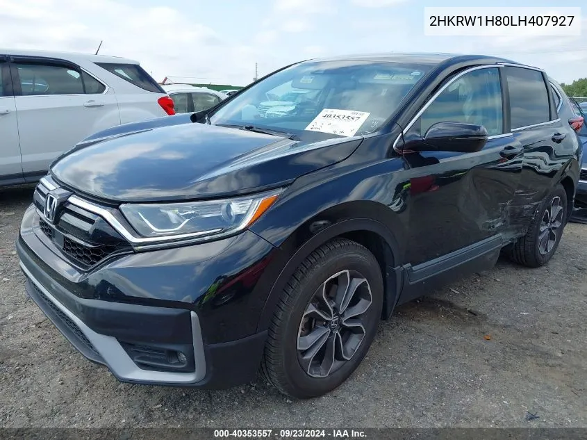 2020 Honda Cr-V 2Wd Ex-L VIN: 2HKRW1H80LH407927 Lot: 40353557