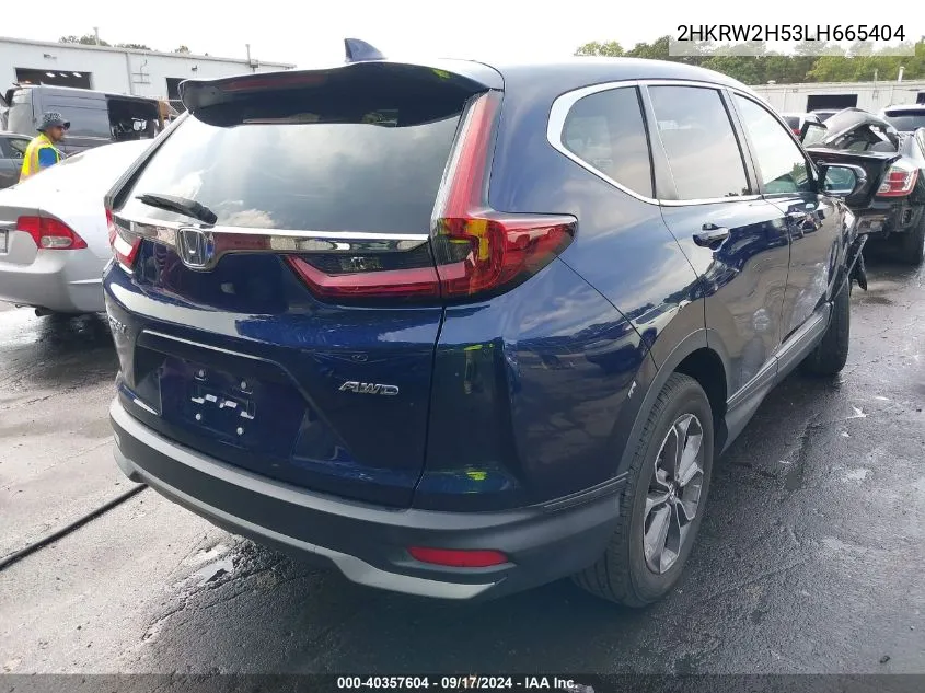 2020 Honda Cr-V Awd Ex VIN: 2HKRW2H53LH665404 Lot: 40357604