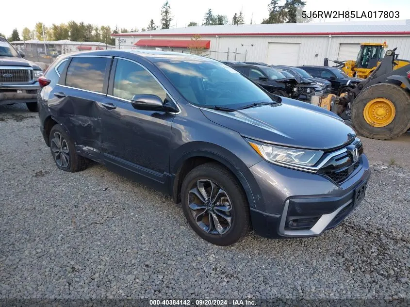 2020 Honda Cr-V Awd Ex-L VIN: 5J6RW2H85LA017803 Lot: 40384142