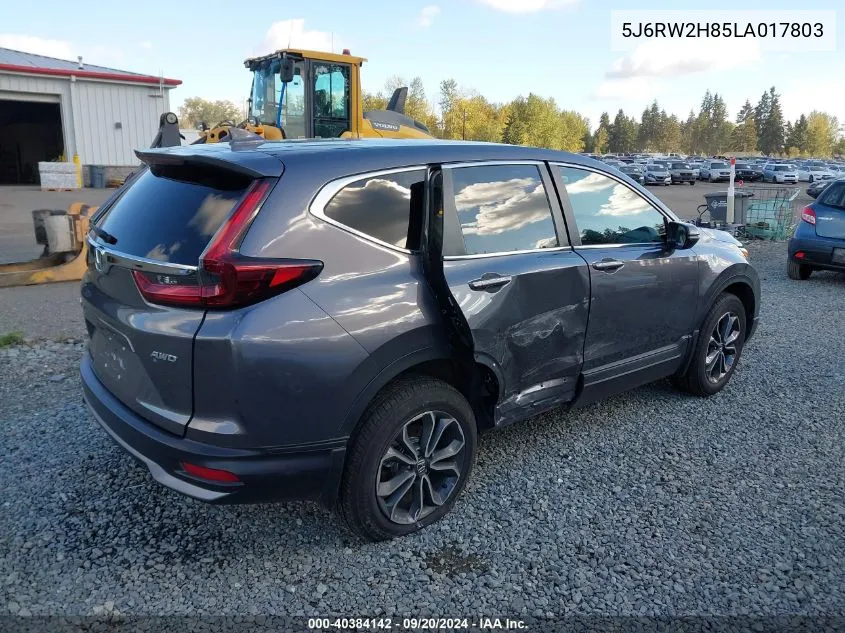 2020 Honda Cr-V Awd Ex-L VIN: 5J6RW2H85LA017803 Lot: 40384142