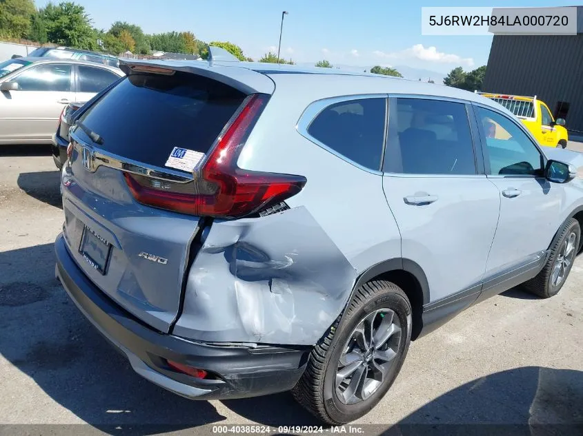 2020 Honda Cr-V Awd Ex-L VIN: 5J6RW2H84LA000720 Lot: 40385824