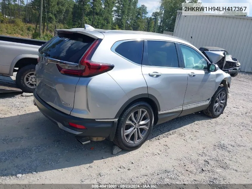 2020 Honda Cr-V 2Wd Touring VIN: 2HKRW1H94LH417367 Lot: 40415001