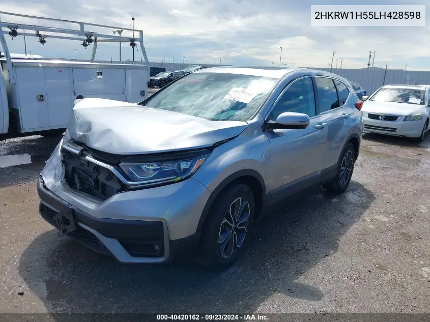 2020 Honda Cr-V 2Wd Ex VIN: 2HKRW1H55LH428598 Lot: 40420162