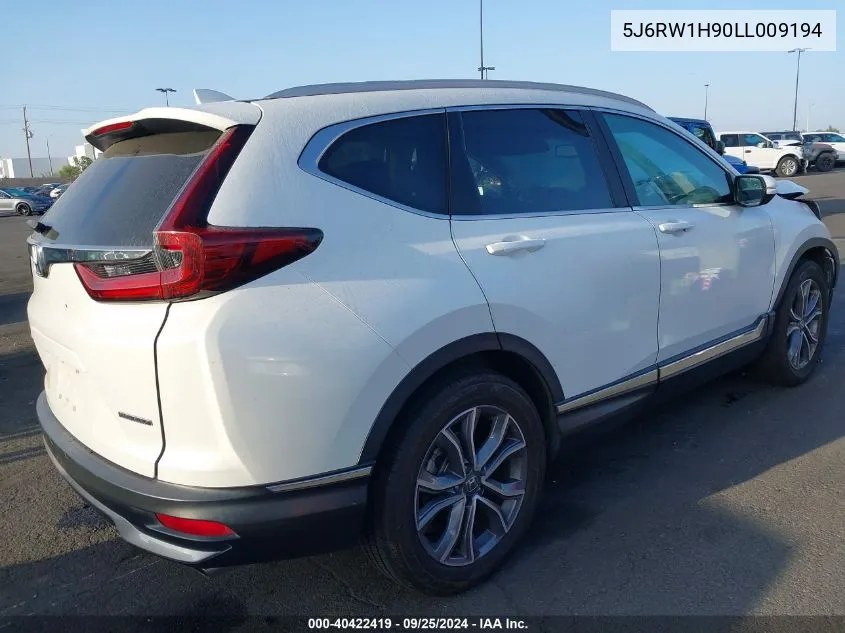 2020 Honda Cr-V 2Wd Touring VIN: 5J6RW1H90LL009194 Lot: 40422419