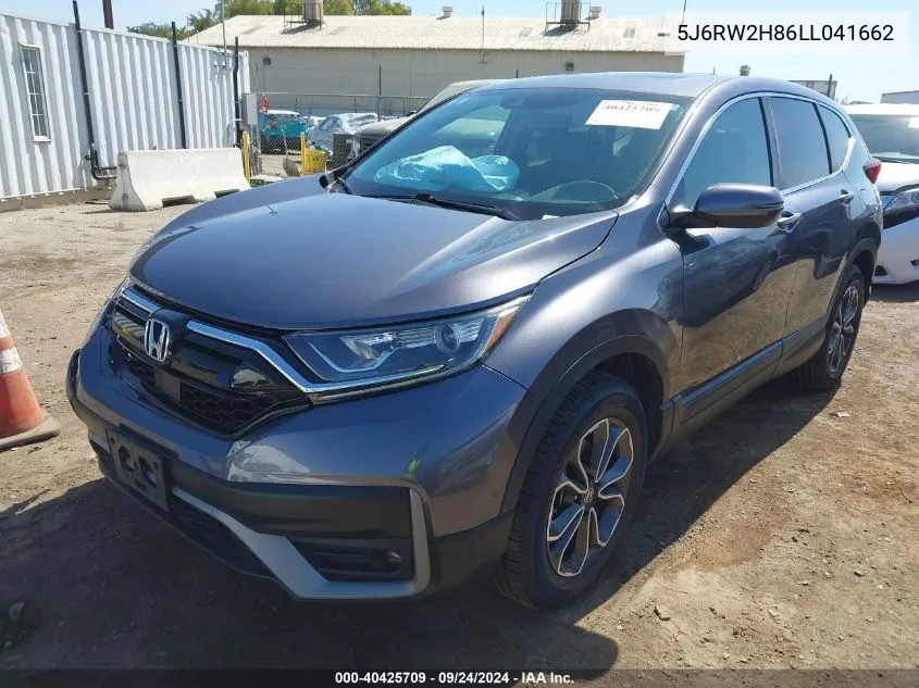 2020 Honda Cr-V Awd Ex-L VIN: 5J6RW2H86LL041662 Lot: 40425709