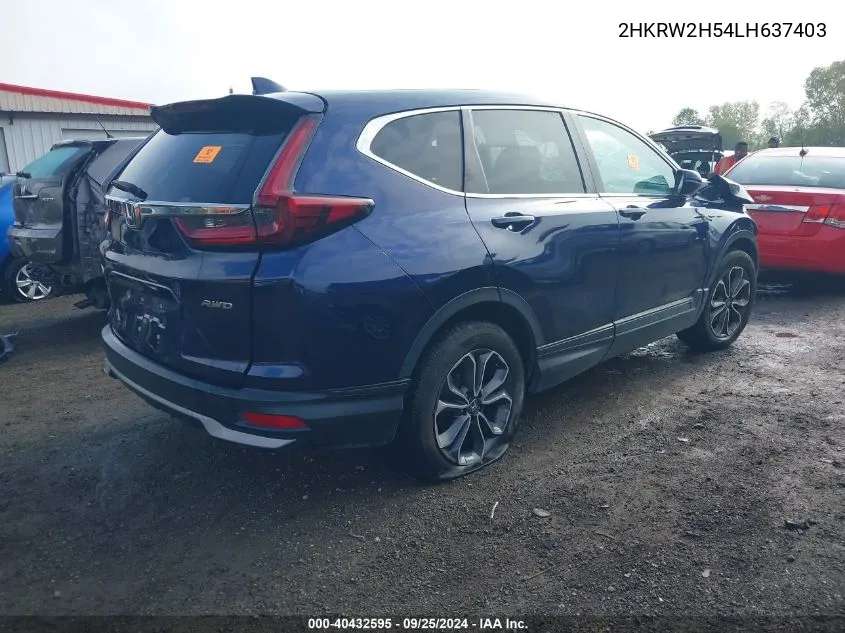 2020 Honda Cr-V Awd Ex VIN: 2HKRW2H54LH637403 Lot: 40432595