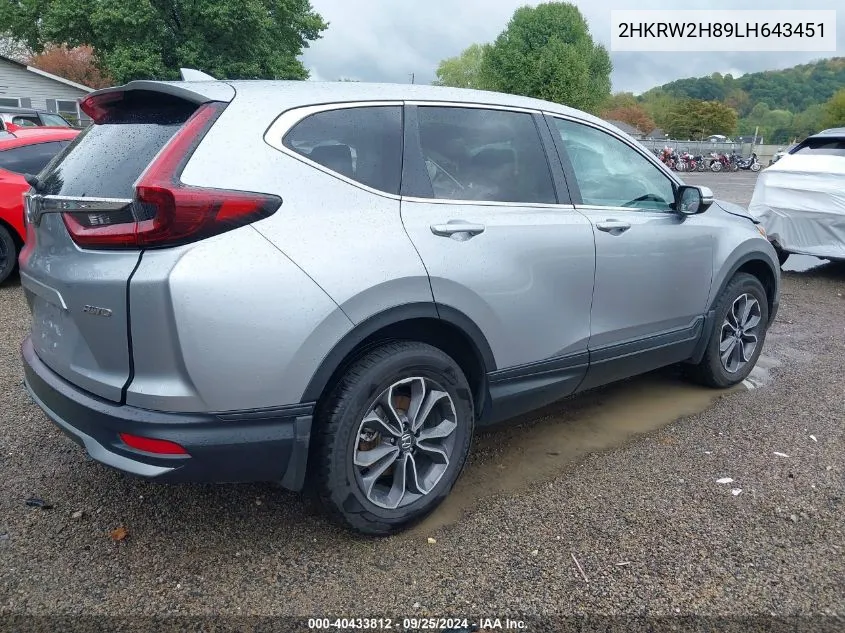 2HKRW2H89LH643451 2020 Honda Cr-V Awd Ex-L