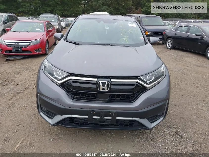 2020 Honda Cr-V Awd Ex-L VIN: 2HKRW2H82LH700833 Lot: 40453547