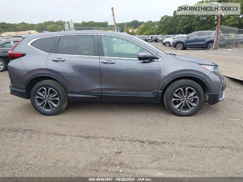 2020 Honda Cr-V Awd Ex-L VIN: 2HKRW2H82LH700833 Lot: 40453547