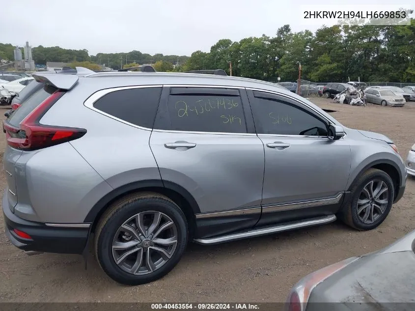 2020 Honda Cr-V Awd Touring VIN: 2HKRW2H94LH669853 Lot: 40453554