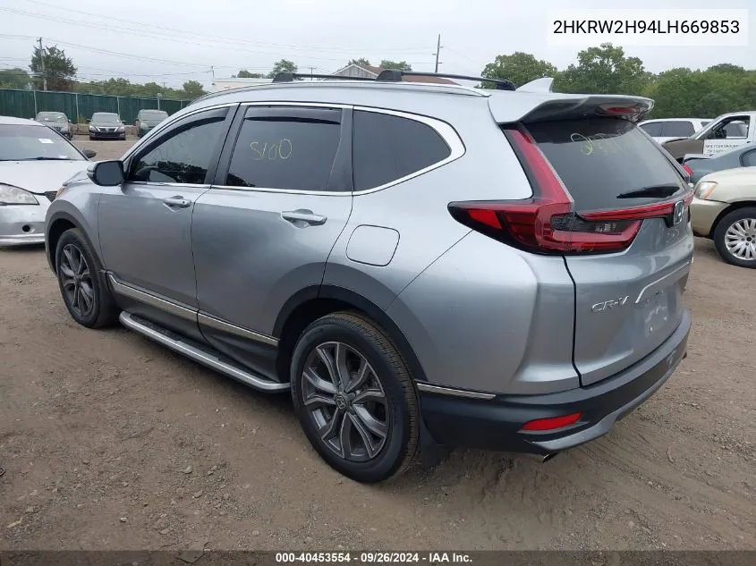 2020 Honda Cr-V Awd Touring VIN: 2HKRW2H94LH669853 Lot: 40453554