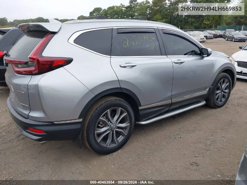 2020 Honda Cr-V Awd Touring VIN: 2HKRW2H94LH669853 Lot: 40453554