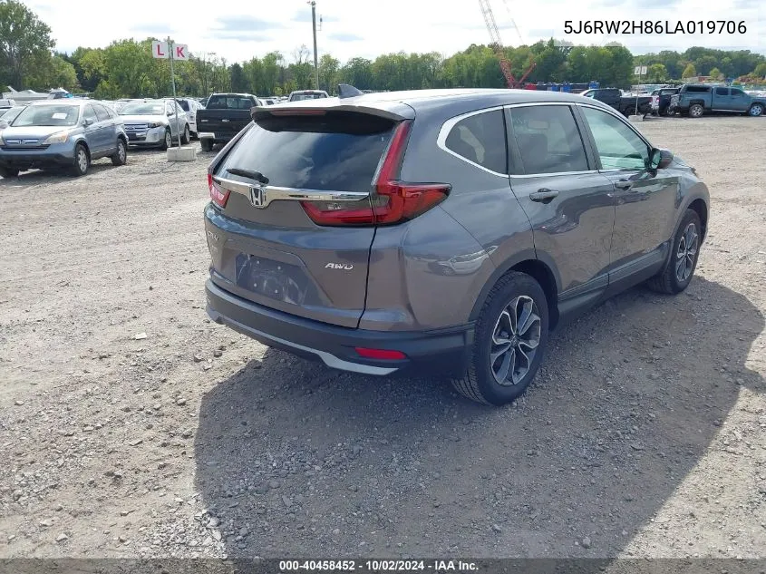 2020 Honda Cr-V Awd Ex-L VIN: 5J6RW2H86LA019706 Lot: 40458452