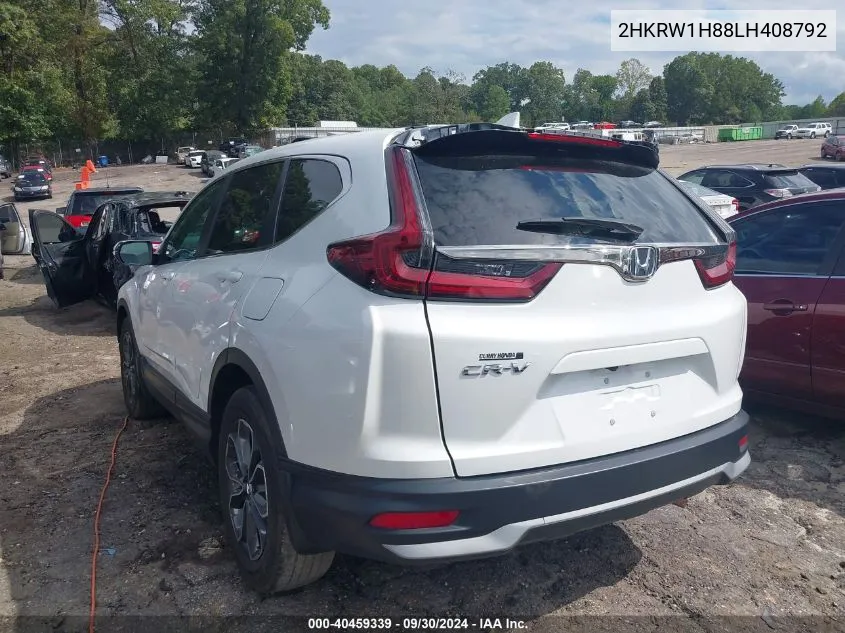 2020 Honda Cr-V 2Wd Ex-L VIN: 2HKRW1H88LH408792 Lot: 40459339