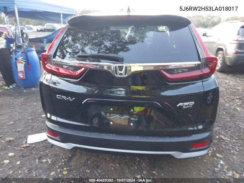 2020 Honda Cr-V Awd Ex VIN: 5J6RW2H53LA018017 Lot: 40470392