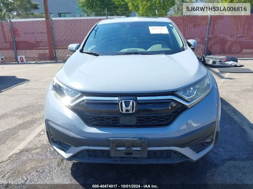 2020 Honda Cr-V 2Wd Ex VIN: 5J6RW1H53LA006816 Lot: 40474017