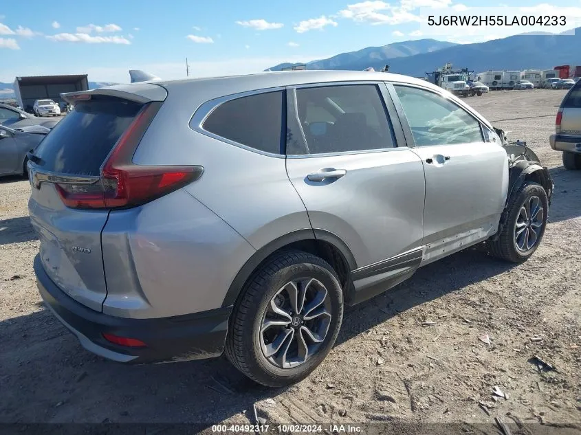 2020 Honda Cr-V Awd Ex VIN: 5J6RW2H55LA004233 Lot: 40492317