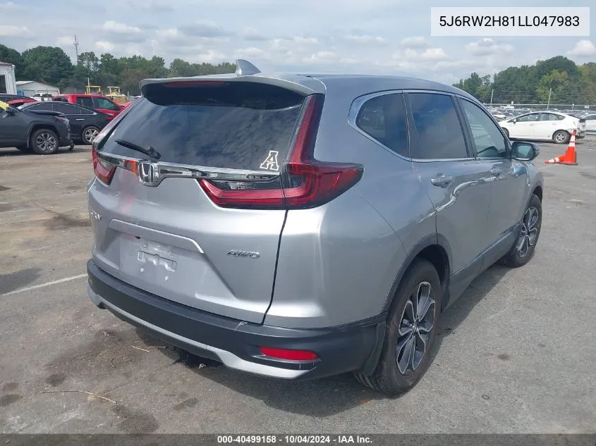 2020 Honda Cr-V Awd Ex-L VIN: 5J6RW2H81LL047983 Lot: 40499158